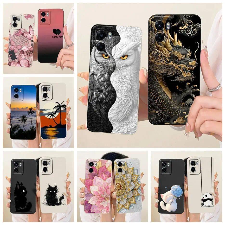 Dành Cho Oppo A77 5G Ốp Lưng CPH2339 Cool Owl Dragon Painted Cover Điện Thoại Chống Sốc C ae Cho Opp