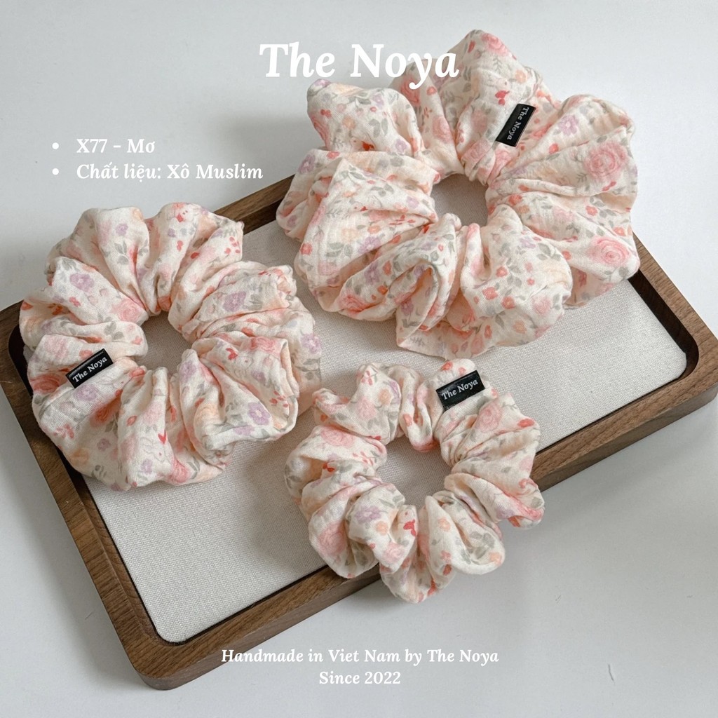 Mơ Scrunchies chất Xô Muslin handmade by The Noya X77