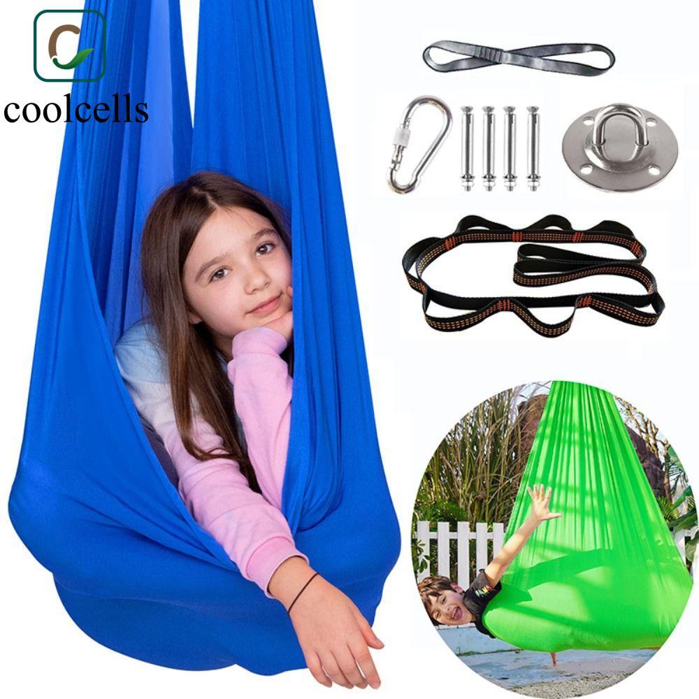 COOLCELLS Dụng cụ tập thể dục Yoga, Đồ dùng Pilates Đàn hồi cho trẻ em Võng trên không, Cảm giác Cud