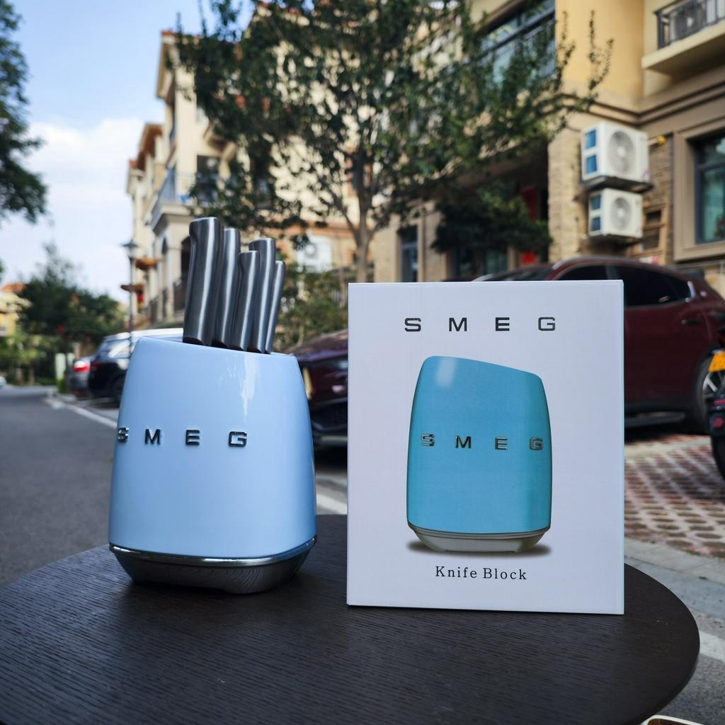 🔥Bộ dao SMEG của Đức, bộ dao bếp và dao thái bằng thép không gỉ kiểu cổ điển, màu xanh nhạt