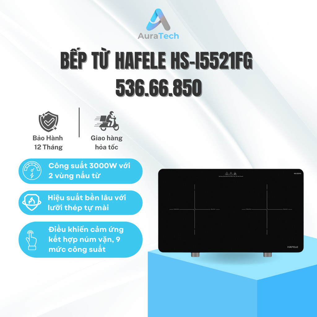 Bếp từ đôi Hafele HS-I5521FG 536.66.850 - Bảo Hành 12 Tháng