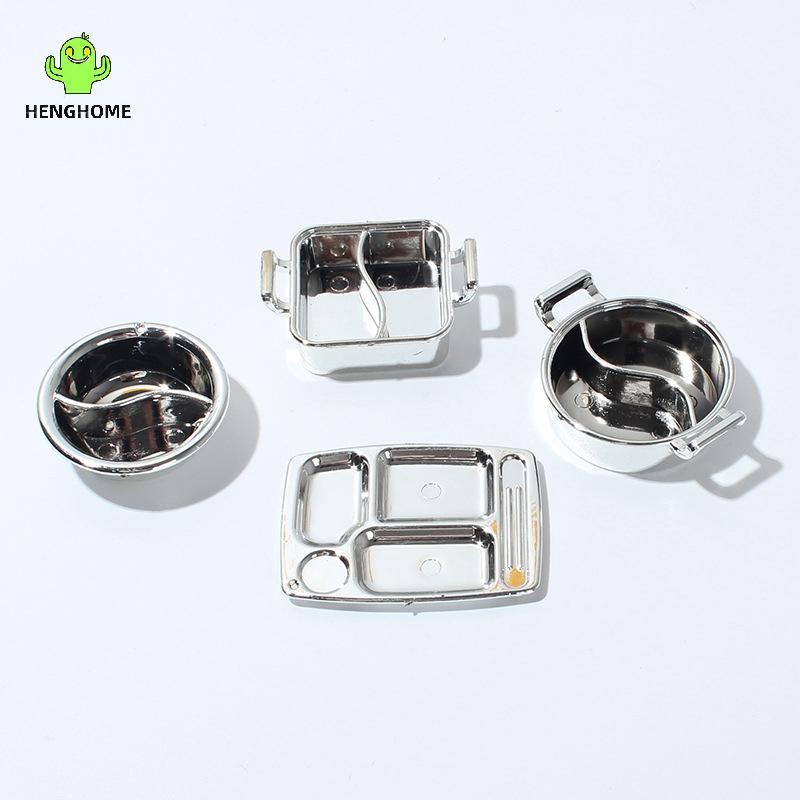 HENGHOME 1 / 12 Nhà Búp Bê Mô Phỏng Nồi Canh Nhà Búp Bê Mini Lẩu Bộ Đồ Ăn Búp Bê Nhà Bếp Phụ Kiện Nấ