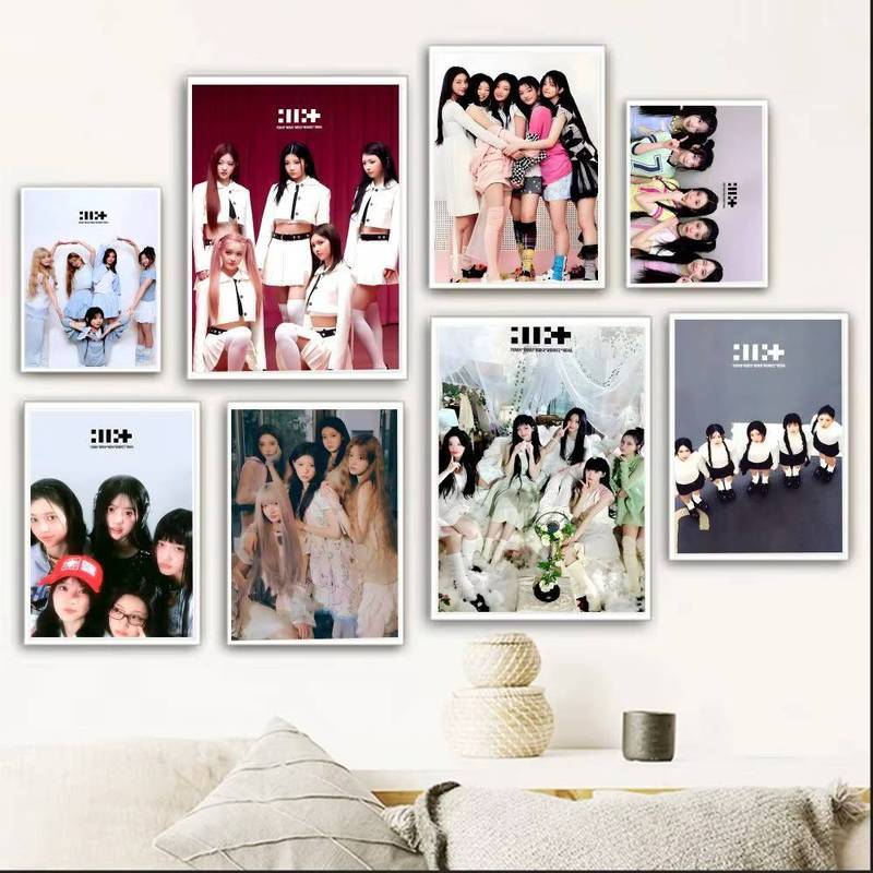 ILLIT Nhóm Cô Gái Hàn Quốc Vintage Nghệ Thuật Canvas In Hình Trang Trí Tường Poster Trang Trí Nhà Cử