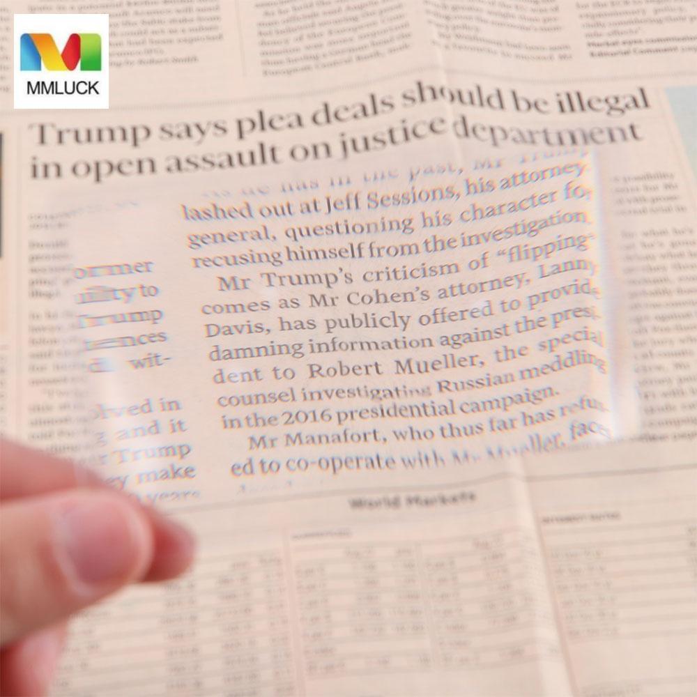 MMLUCK Kính lúp MMLUCK 3X Kính lúp hình thẻ tín dụng trong suốt