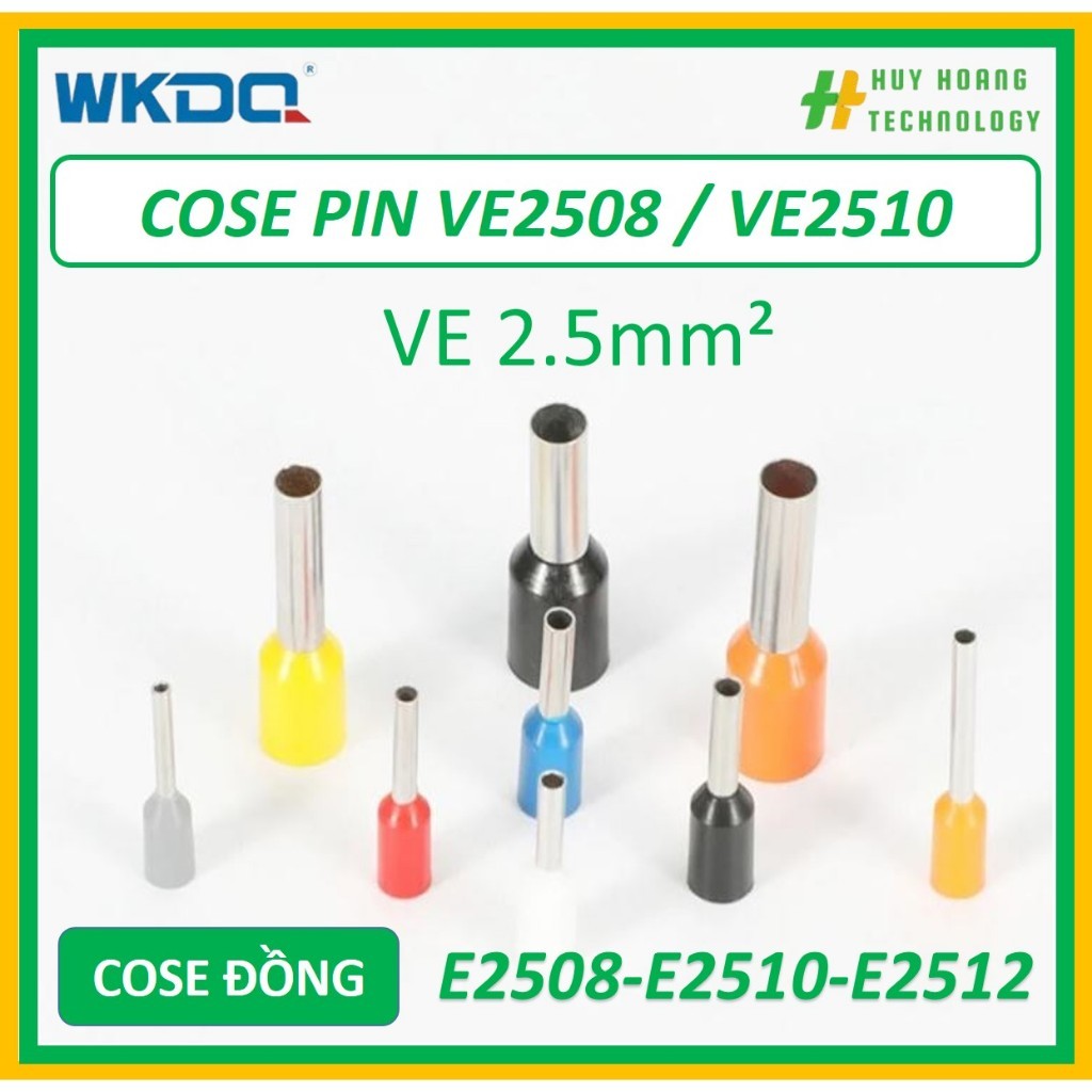 Đầu cos pin bằng đồng bấm dây điện 2.5mm E2508 E2510 E2512 VE2508 VE2510 VE2512