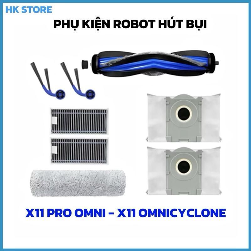 Phụ kiện Robot hút bụi X11 Pro Omni - X11 OmniCyclone - X11 Pro - Khăn lau Lọc hepa Chổi chính Chổi 
