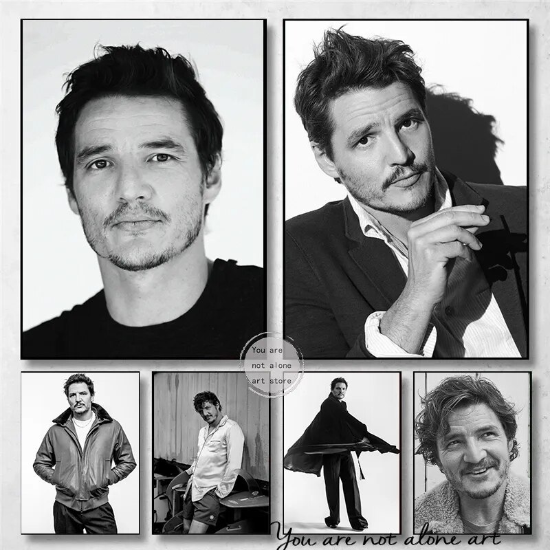 Vintage Pedro Pascal Chân Dung Nghệ Thuật Poster Tranh Canvas In Tường Cho Trang Trí Nhà Phòng