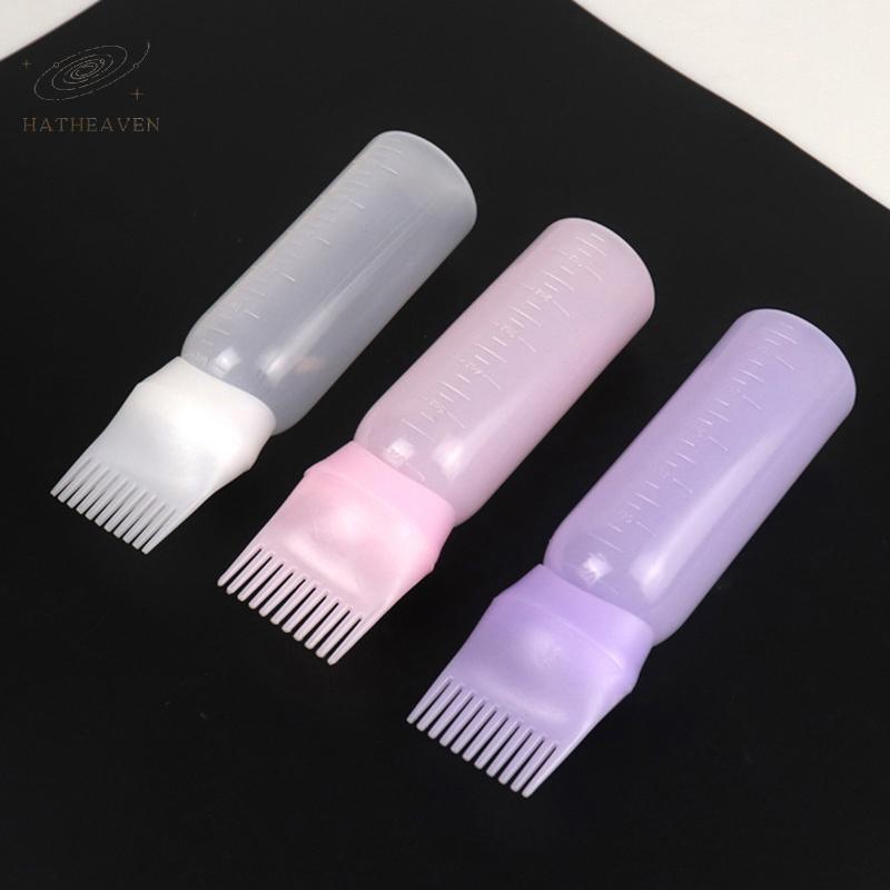 [hatheaven] Cọ Dầu Gội Silicon Detanglingb Rỗng Tóc Dầu Gội Chai Withb Răng Salon Dầu Điều Trị Perm 
