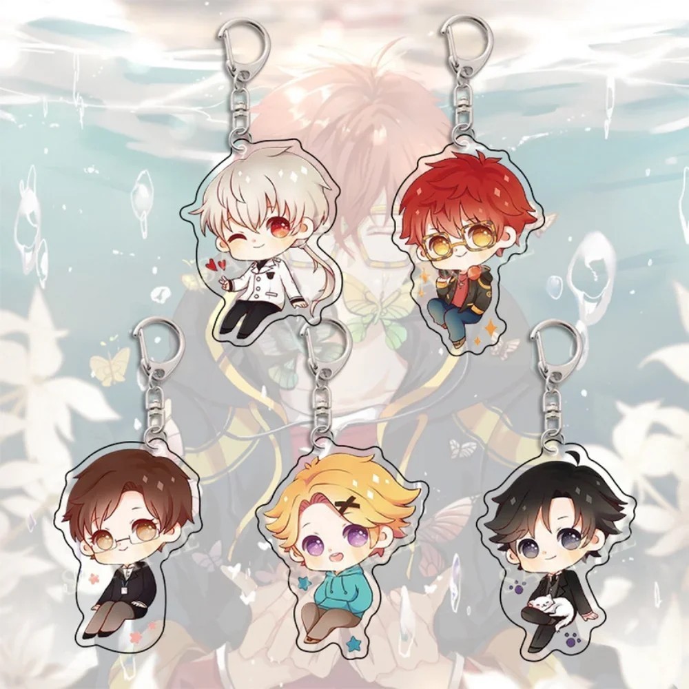 Móc khóa Mystic Messenger anime game chibi mica acrylic hình Yoosung Zen 707 Jumin Saeran cực đẹp tr