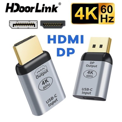 HdoorLink Type C Nữ Sang HDMI / DP Nam Adapter 4K 60Hz USB C Adapter Chuyển Đổi Cho Laptop Điện Thoại