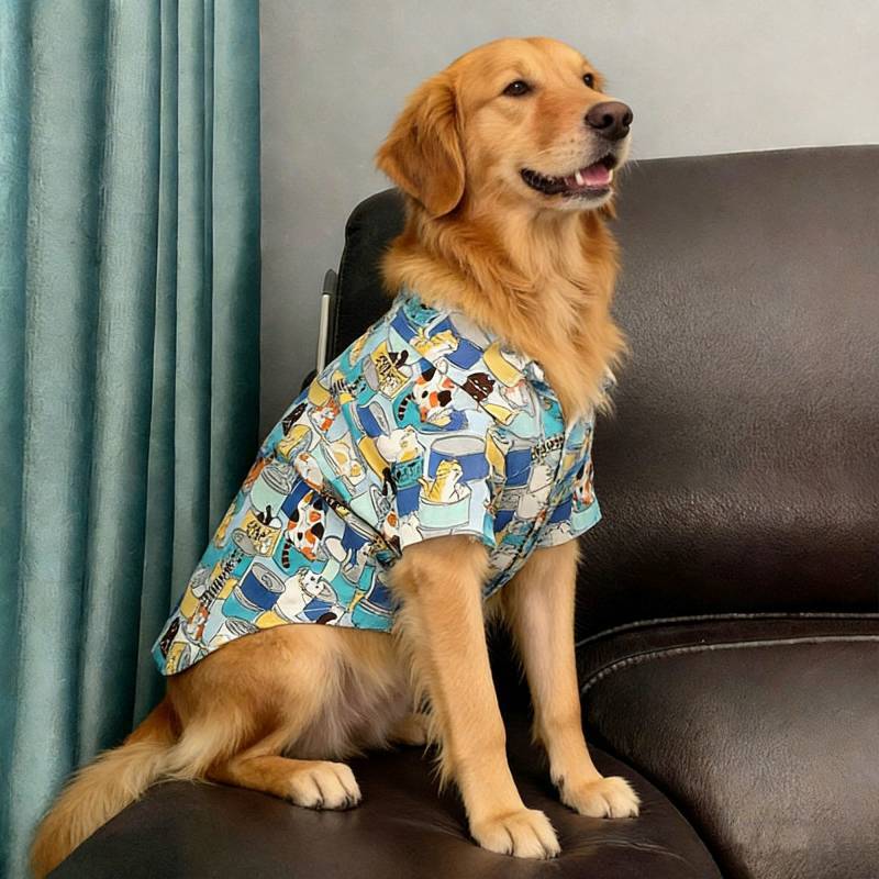 Border Collie Golden Retriever Samo Clothes Dog Clothes Big Dog Thin Cute Pet Cartoon Shirt Dog Summ