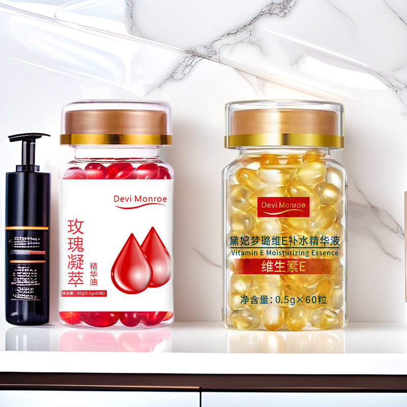 Vitamin E Viên nang mềm Vitamin E Tinh chất dưỡng ẩm Hoa hồng Vitamin E Tinh chất chống nhăn Vitamin