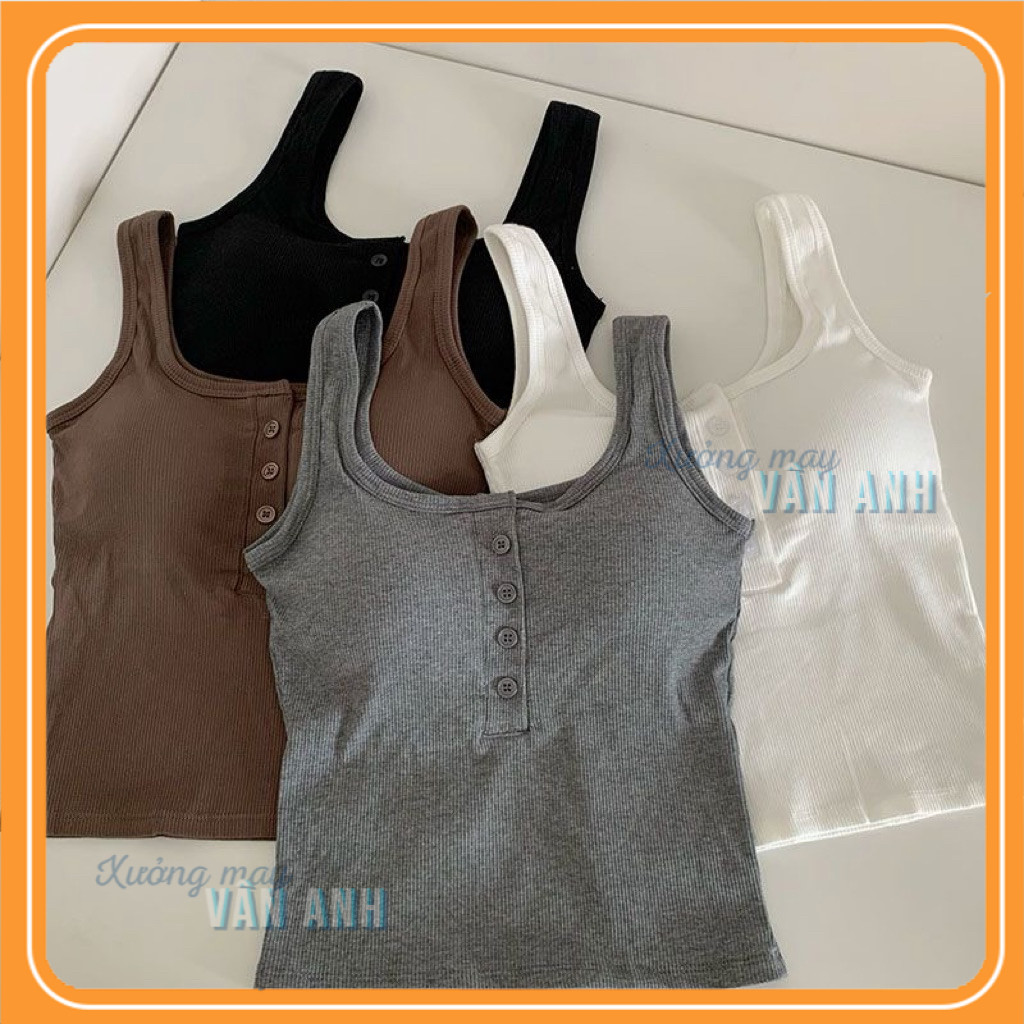Áo hai dây BẢN VỪA khuy cài nữ có mút ngực siêu đẹp, chất tăm lạnh
