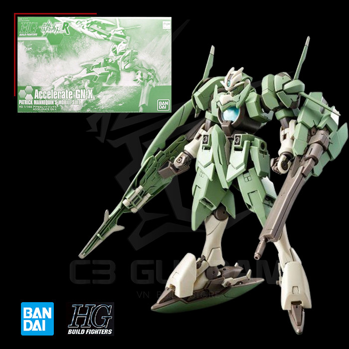 [BANDAI] MÔ HÌNH HG 1/144 Accelerate GN-X [P-Bandai] HGBF C3 Gundam & TCG
