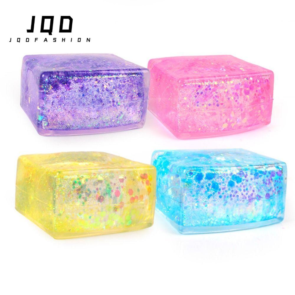 JQD Long lanh Squishy Cube, Malt Sugar Slow Rise Gel Ice Cube, Sáng tạo Giải nén Kết cấu mềm Squishy
