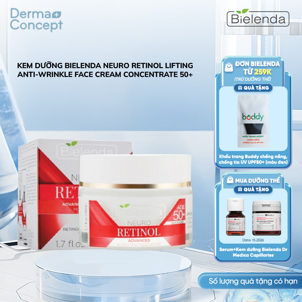 Kem dưỡng Bielenda Neuro Retinol nâng cơ, chống lão hoá 50ml