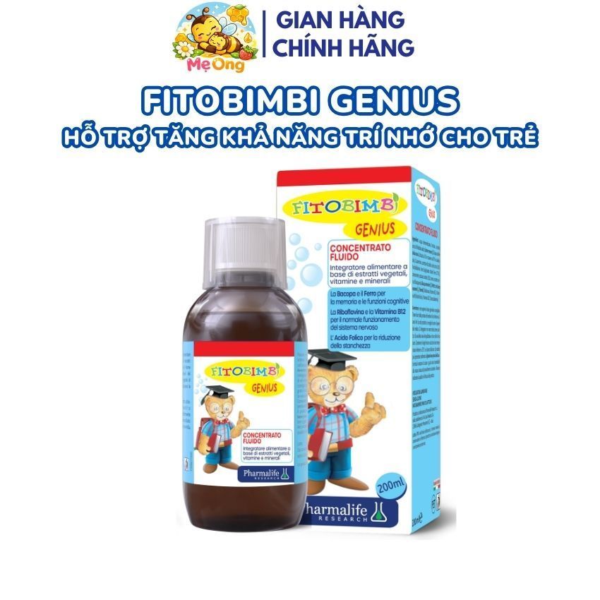 Fitobimbi Genius 200ml Siro Hỗ Trợ Tăng Cường Trí Nhớ Cho Bé Giúp Tập Trung Học Tập