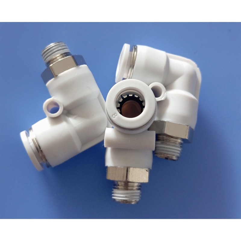 **🔧 Đầu Nối Góc Khí Nén PL8-01 Ren Ngoài 1/8 – Co Nối Ống Hơi 8mm**