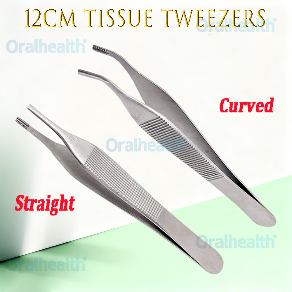 Nhíp mắt thẳng / cong 12cm Nhíp sụn có răng và khe cắm Nhíp mô mỡ Nhíp nhựa mắt Nhíp phẫu thuật