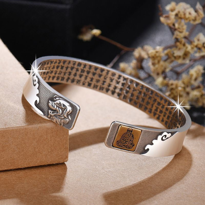 New Product#Eight bracelets with twelve zodiac signs, solid silver-plated, vintage couple's bracelet