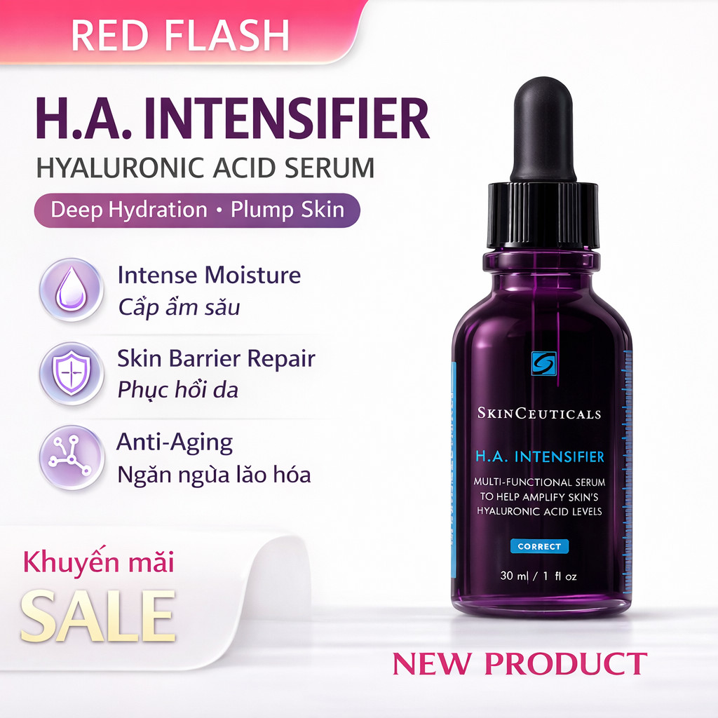 Tinh Chất Hyaluronic Acid (HA) Cấp Ẩm Giúp Da Căng Mịn, Bóng Mượt và Săn Chắc SkinCeuticals H.A. Int