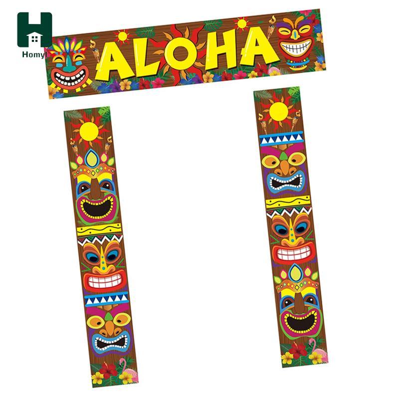 Đồ trang trí tiệc Hawaii, Biển hiệu biểu ngữ Aloha chào mừng, Mái hiên cửa nhiệt đới Aloha