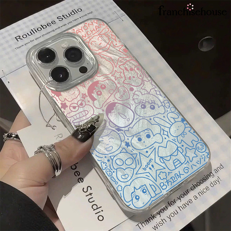 Ốp Lưng Bút chì màu gradient rỗng Shin-chaniPhone 11 12 13 14 15 16 Pro X XR XS Max 7Plus 8Plus Vỏ s