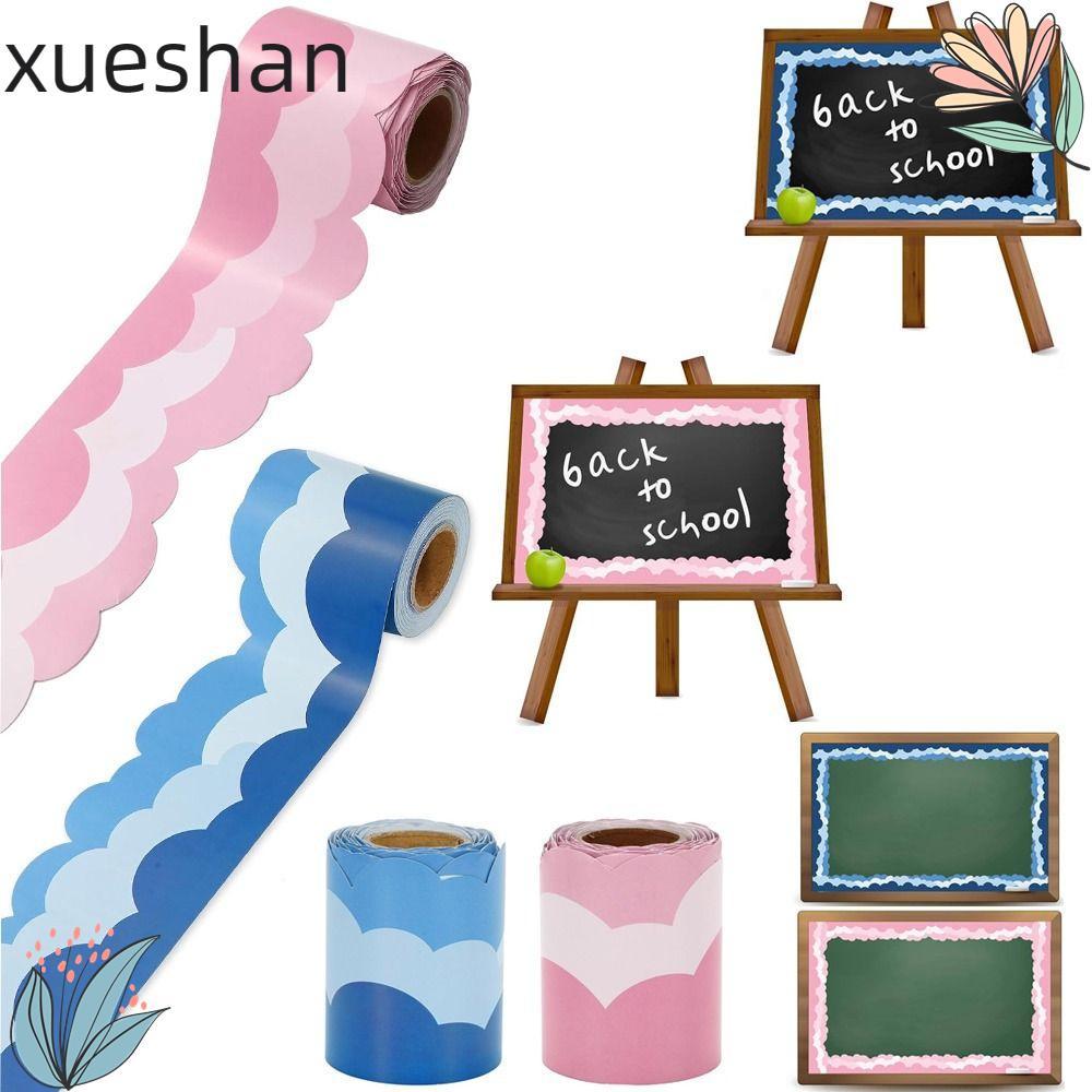XUESHAN Bulletin Board Trim, DIY Back-to-School Decor Bulletin Board Border, 5M / Roll Wavy Trim Miế