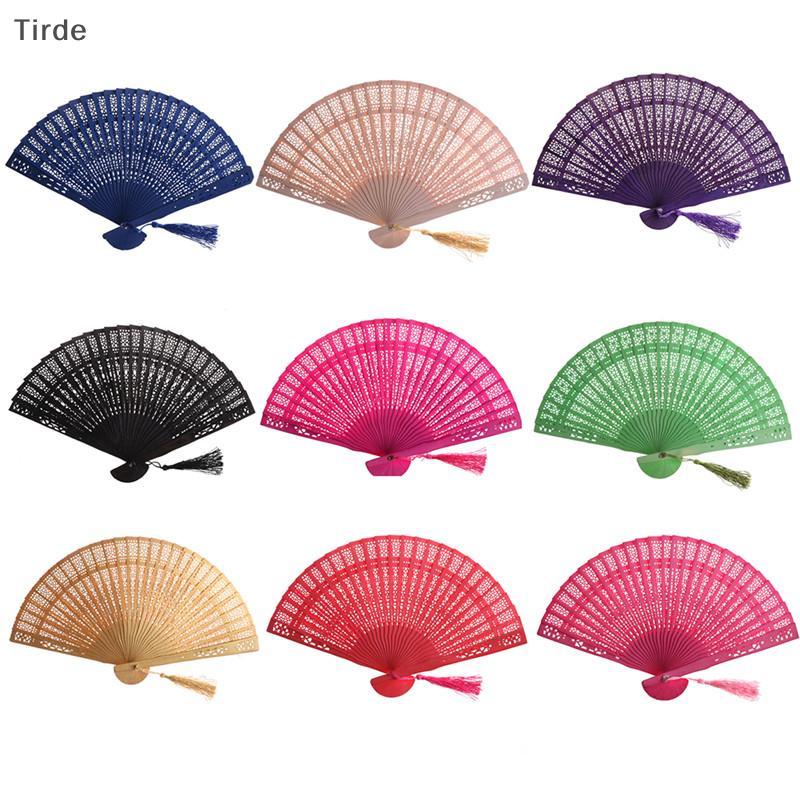 Tirde thời trang đám cưới tay thơm bên khắc tre gấp fan hâm mộ Trung Quốc bằng gỗ Quạt CCD