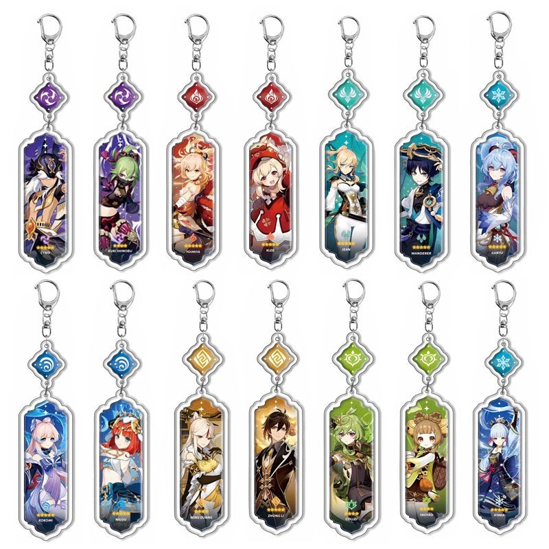 Genshin Impact Game Arlecchino Furina Neuvillette Wriothesley Xiao Scaramouche Acrylic Pendant Keych