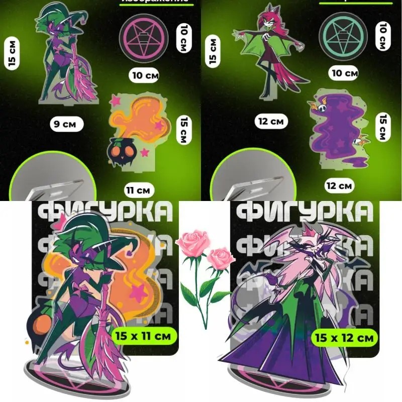 Standee Helluva Boss Mô Hình Mica Nhân Vật Kimie Pentious Octavia Verosika Mayday Mammon Trang Trí B