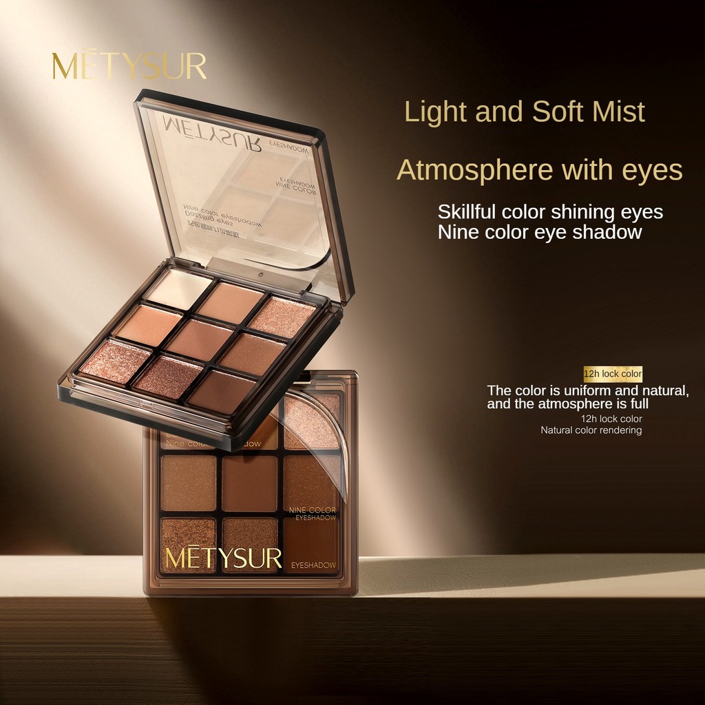 METSUR Meiti Thể Hiện Màu Sắc Kỹ Năng Sáng Mắt Chín Màu Phấn Mắt Tấm Matte Fine Glitter Trang Điểm K