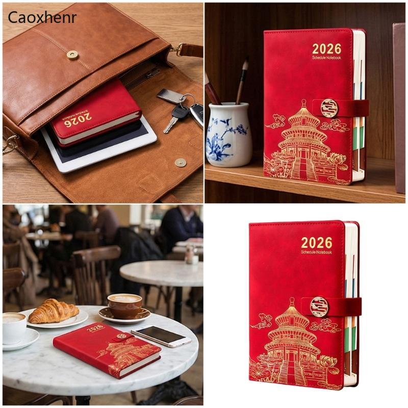 Caoxhenr 2026 Planner Journal Schedule Notebook Work Planner Thiết kế tiện dụng cho hàng ngày