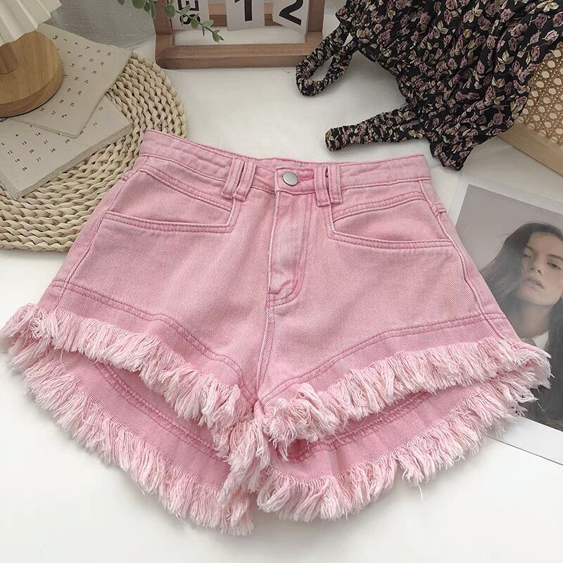 quần short nữ quần short nữ bigsize Dopamine Quần Short Denim Hồng Cho Bé Gái Phù Hợp Mùa Hè