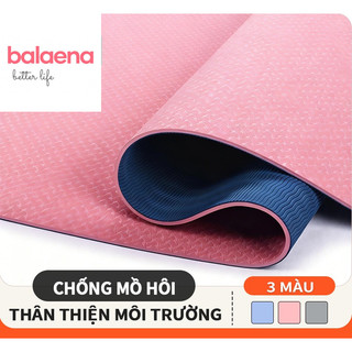 Thảm Tập Yoga TPE ,Thảm Tập Gym 6mm 2 Lớp Chống Trơn Trượt Cao Cấp thảm tập gym yoga 8mm