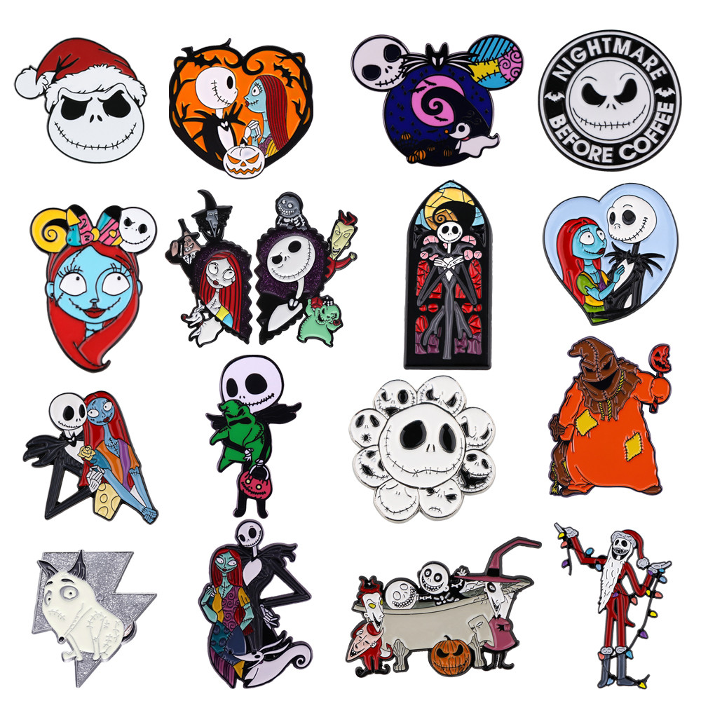 Christmas Jack Enamel Pins Classic Cartoon Movie Lapel Pins Badges on Backpack Christmas Gifts Acces