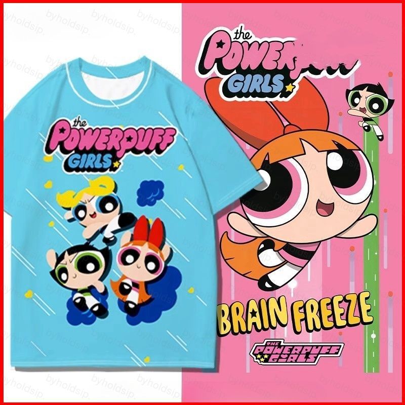 Áo Thun Ngắn Tay Powerpuff Girls Cho Nam Nữ Mùa Hè