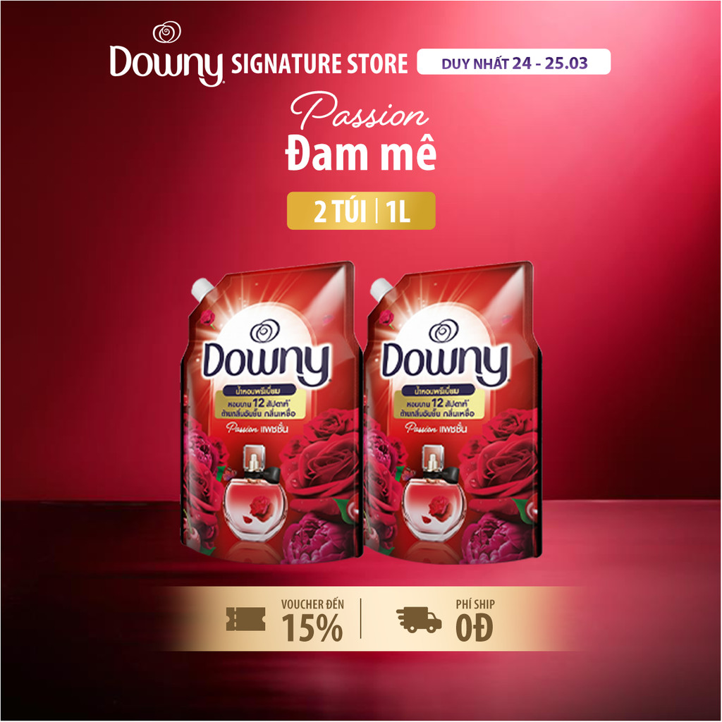 Combo 2 Nước Xả DOWNY Đam Mê Túi 1L