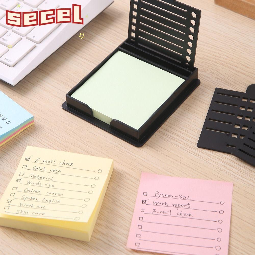SECEL Sticky Note Holder Set, Sticky Note Organizer Note Box Sticky Note Stencil, Line Vẽ Bản Mẫu Gi