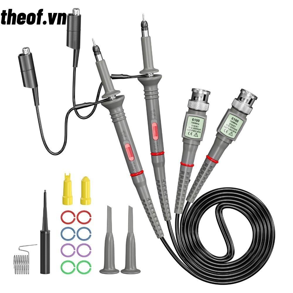 Bộ đầu dò dao động 1 / 2 chiếc THEOF, Đầu dò dao động BNC 100 MHz, Đầu dò dao động X1 / X10 P6100 cầ