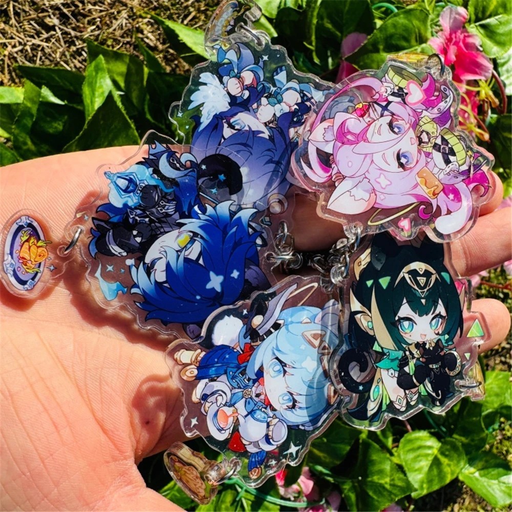 Móc khóa Genshin Impact nhân vật Aino Flins Lauma Nefer Ineffa Mica Acrylic Chibi anime phụ kiện tra