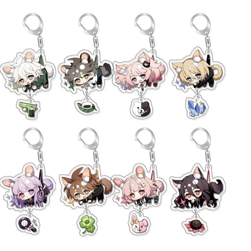 Móc khóa Anime Danganronpa Nagito Komaeda Togami Byakuya mica acrylic chibi dễ thương phụ kiện treo 