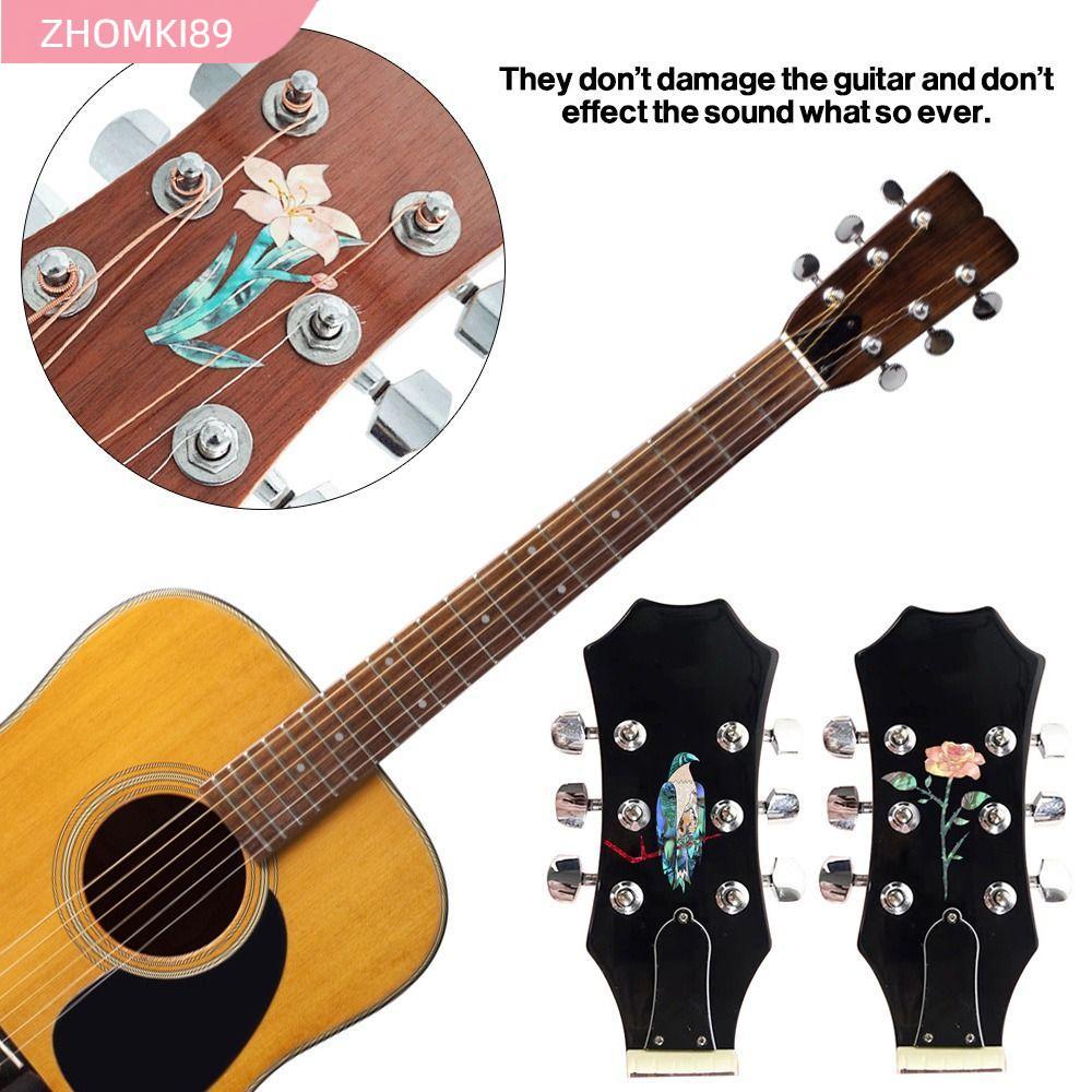 ZHOMKI89 Guitar Cổ Miếng Dán PVC Miếng Dán DIY Cá Tính Đầu Đàn Guitar Dán