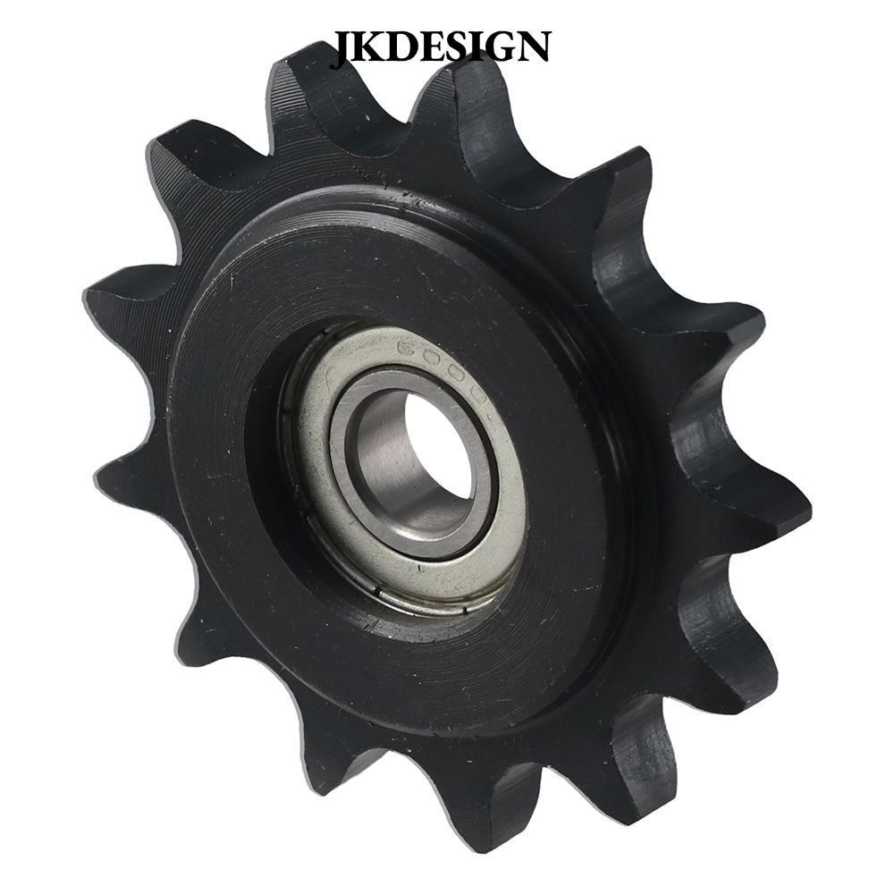 JKDESIGN Convex Idler Gear, 10mm Bore 1 / 2 "Pitch C45 Thép Carbon Chain Idler Bánh xích, Oxit đen 1