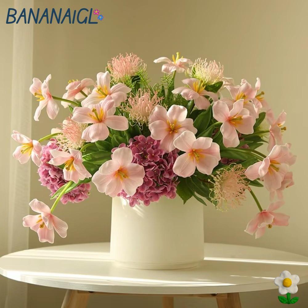 BANANA1GL Hoa Nhân Tạo Tulip, Hoa Giả PU DIY, Hoa Tulip Mở Lớn Thời Trang Trang Trang Trí Hoa Cảm Gi