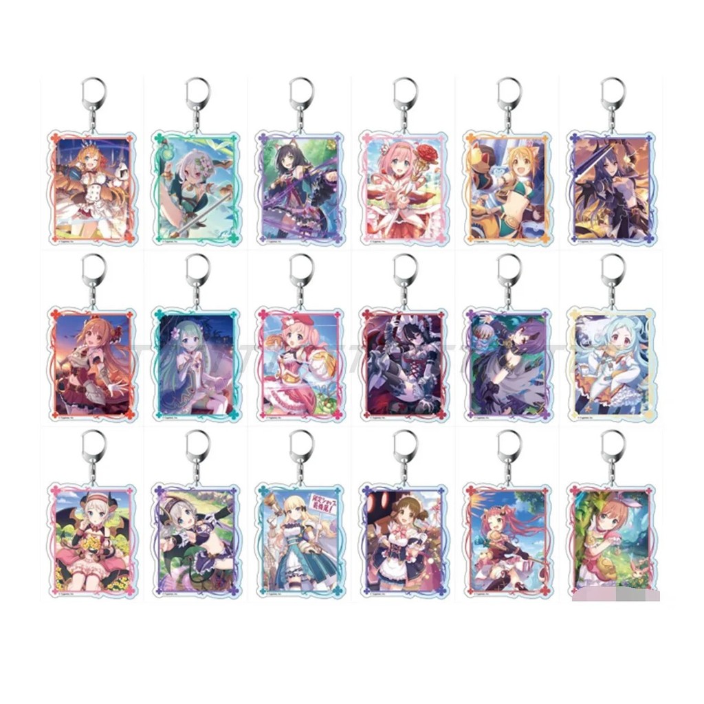 Móc khóa anime Princess Connect Re Dive mica acrylic Pecorine Kyaru Kokkoro Eriko trang trí cặp sách