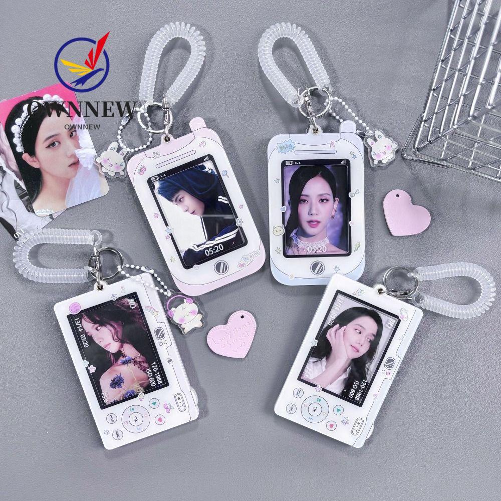 TOWNNEW Idol Photo Card Tay áo, Khung điện thoại ID Thẻ xe buýt Bảo vệ Hộp đựng Photocard Kpop, Móc 