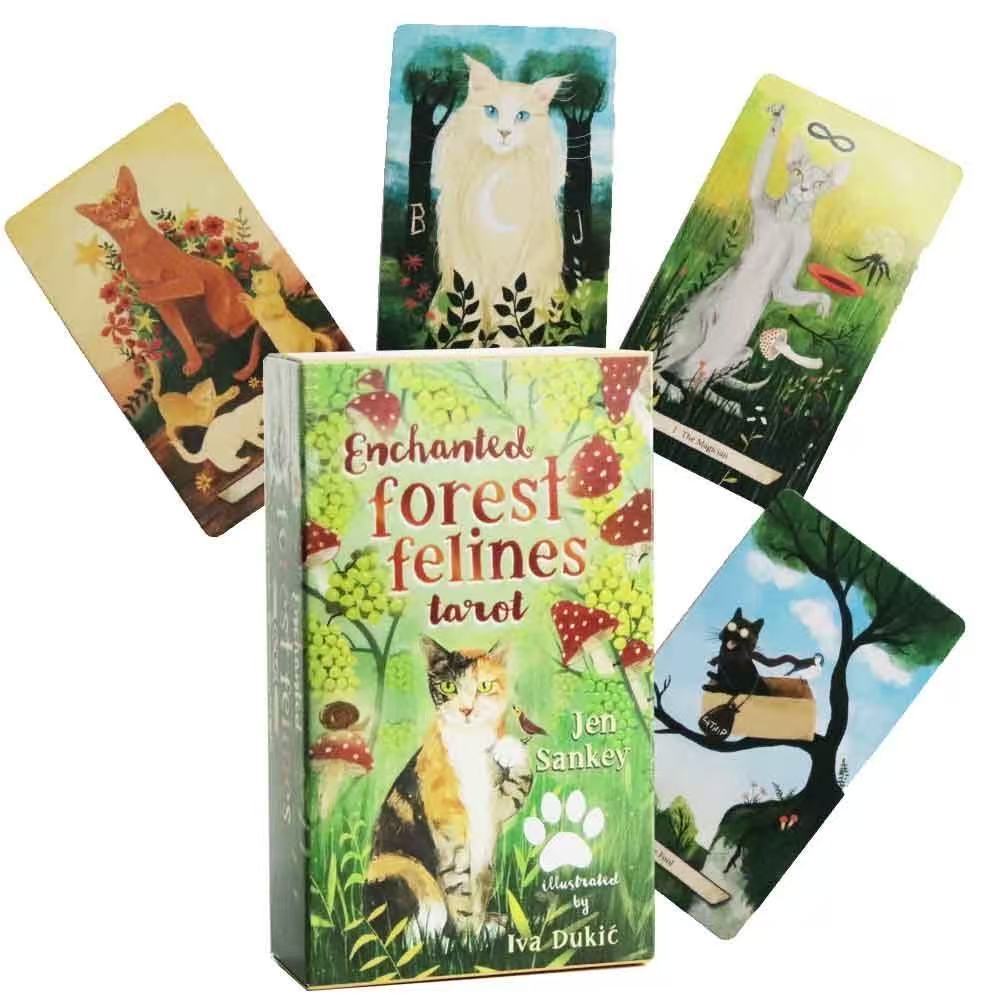 [Sẵn sàng] Enchanted Forest Felines Tarot English Board Game Card Game Enchanted Forest Felines Taro