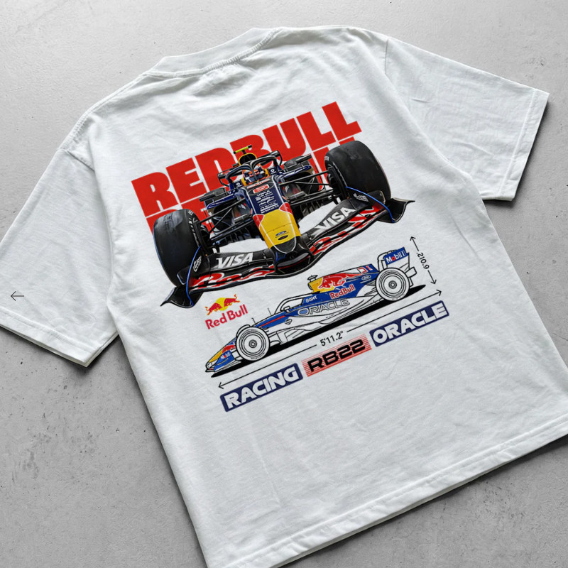 Formula RACING ORACLE Red--Bull Racing RB22 Áo thun Cotton cao cấp 100% 0331