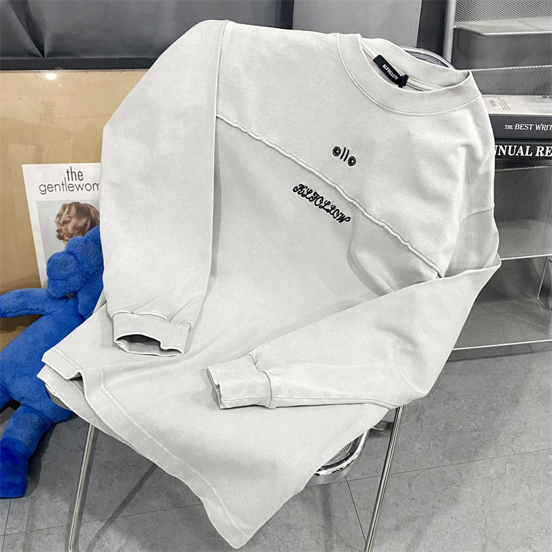 UM1W KLFOLLOW Heavyweight Snowflake Patchwork Long Sleeve T T-shirt Spring and Autumn Embroidered Le